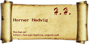 Horner Hedvig névjegykártya